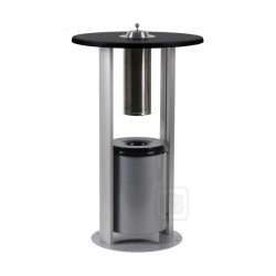 Freestanding Smokers Table with Ashtray Bin and Toughened glass top